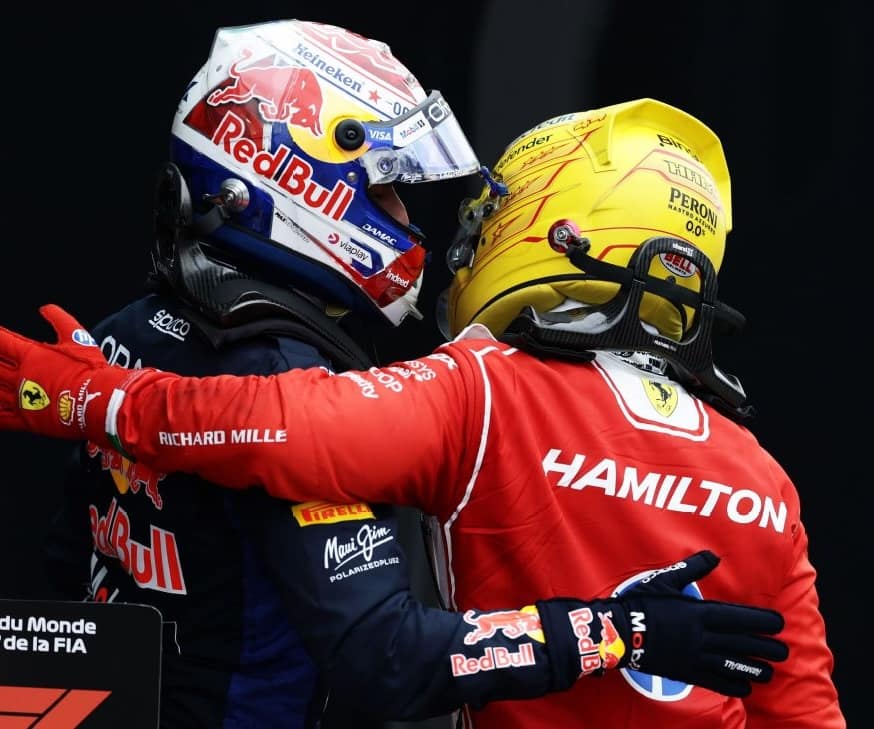 Max Verstappen and Lewis Hamilton finish on the podium in Canda 2026.