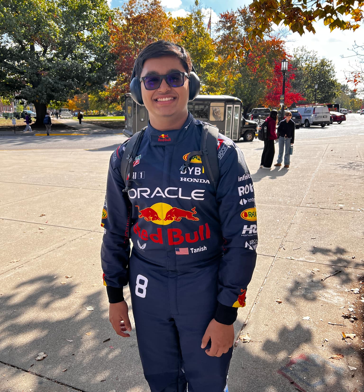 I bought a Red Bull race suit and wore it to classes.